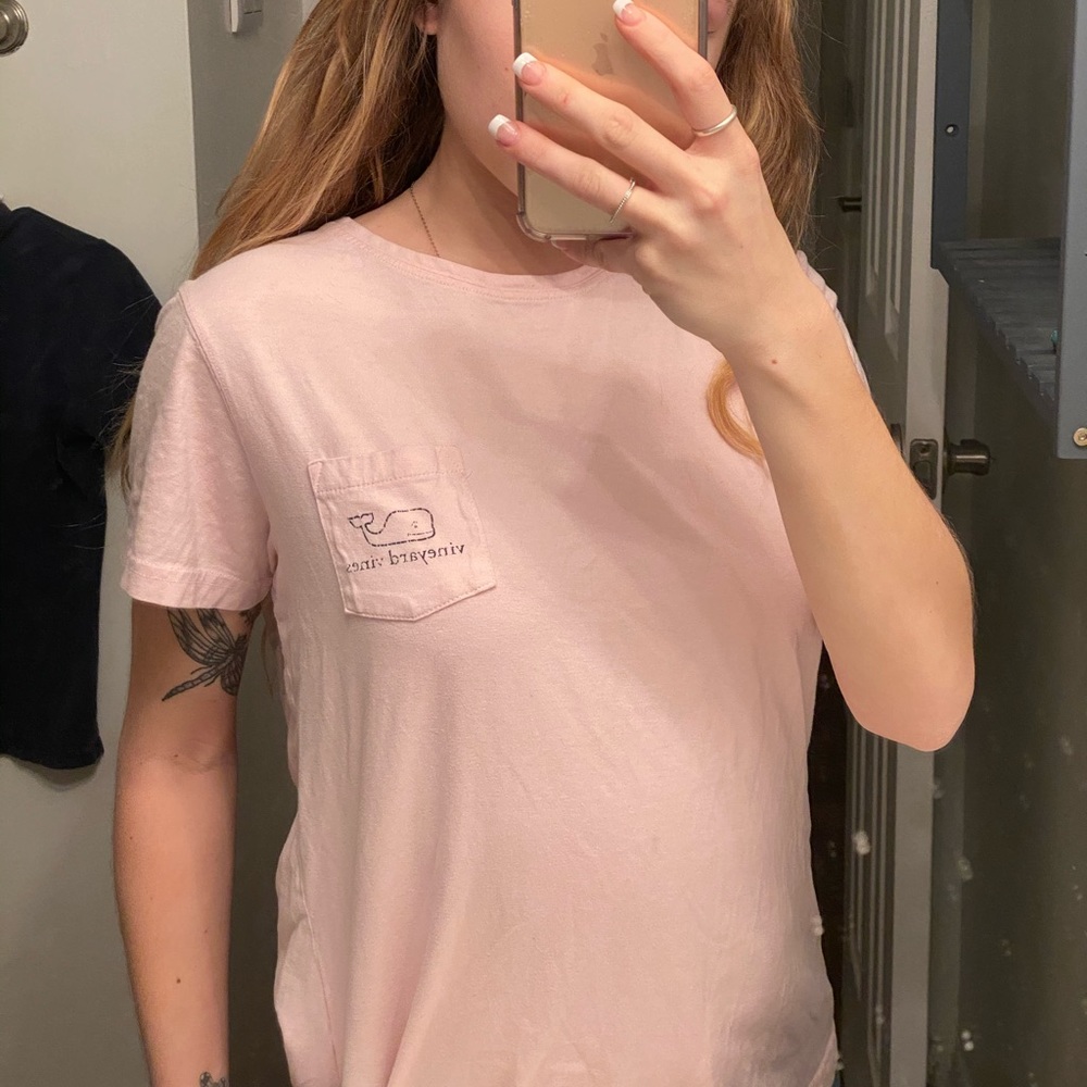 Pink Vineyard Vines Pocket Tee